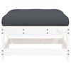 vidaXL Garden Footstool White, Anthracite