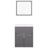 vidaXL Bathroom Furniture Set High gloss grey, White