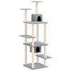 vidaXL Cat Tree Light Gray Engineered wood, plush, sisal Large Cat Tree