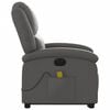 vidaXL Electric Stand Up Massage Recliner Chair Gray Real Leather Standard
