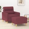 vidaXL Sofa Chair with Footstool Wine Red 23.6" Fabric