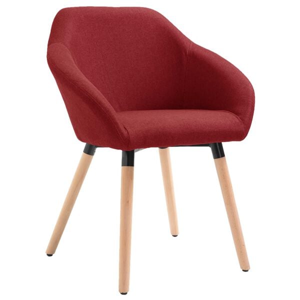 vidaXL Dining Chairs 4 pcs Wine Red Fabric