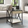 vidaXL Coffee Table Sonoma oak Engineered wood, glass, metal Medium