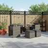 vidaXL Dining Set Grey PE Rattan, powder-coated steel, glass Standard