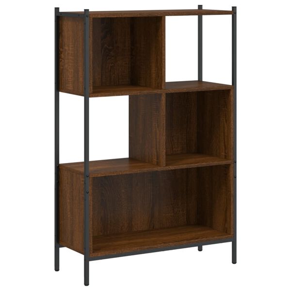 vidaXL Bookcase Brown Oak Engineered Wood 28x11x42 in Bookcase