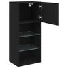 vidaXL TV Cabinet Black Engineered wood, glass Medium Black TV Cabinet