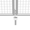vidaXL Garden Gate Galvanised Steel 157.5x39.4" Silver