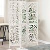 vidaXL Room Divider 3 Panels White Solid Wood Paulownia