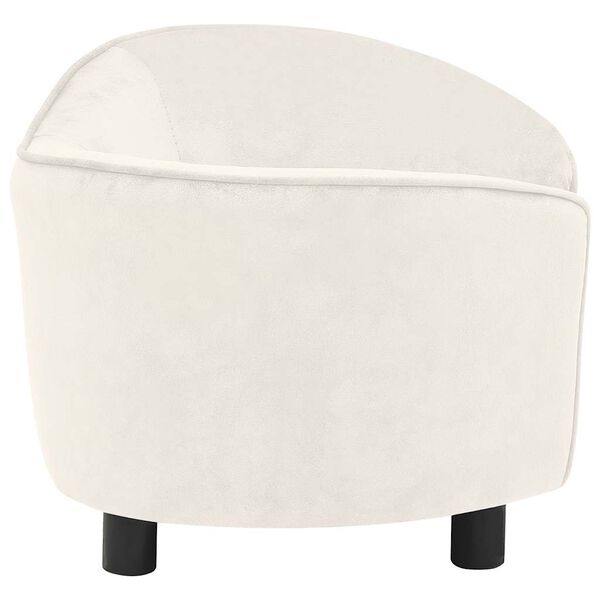 vidaXL Dog Sofa Cream Plush (80% polyester, 20% cotton), solid fir wood