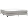 vidaXL Box Spring Bed with Mattress Light Gray 76"x79.9" King Fabric