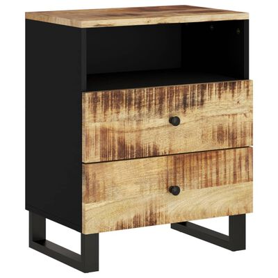 vidaXL Bedside Cabinet 19.7"x13"x24.4" Solid Wood Mango&Engineered Wood