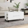 vidaXL Coffee Table White Engineered wood and metal 40.2 x 17.5 x 19.7 in