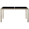 vidaXL Outdoor Dining Set Beige PE Rattan 29.5 x 59.1 in