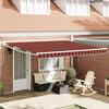 vidaXL Awning Red and Black 137.80" x 98.43" Polyester and metal
