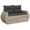 vidaXL Garden Sofa Set Light Grey Powder-coated steel frame Large