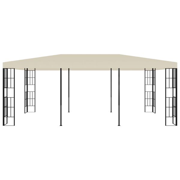 vidaXL Gazebo Cream and Black Polyester, Steel Large Durable Gazebo