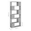 vidaXL Book Cabinet Room Divider Concrete grey Engineered wood Medium