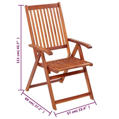 vidaXL Folding Patio Chairs 6 pcs Solid Acacia Wood