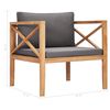 vidaXL Garden Chair Dark grey Fine sanded teak hardwood Medium