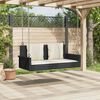 vidaXL Swing Bench Black PE rattan Medium UV-resistant materials