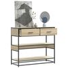 vidaXL Console Table Sonoma Oak Engineered Wood, Metal 35.4x13.8x31.5 in