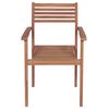 vidaXL Stackable Chair Set of 8 Warm Teak Brown Solid Teak Wood Standard