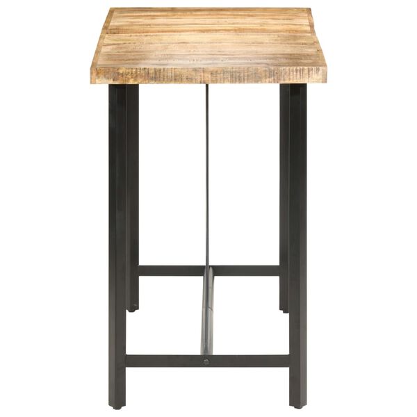 vidaXL Bar Table Brown and Black Rough Mango Wood, Iron Large Durable