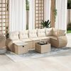 vidaXL Garden Sofa Set Beige PE rattan Large Modular Garden Sofa Set
