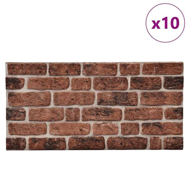 vidaXL 3D Wall Panels with Dark Brown Brick Design 10 pcs EPS