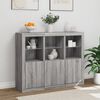 vidaXL Sideboard Set of 3 Grey sonoma Engineered wood, glass Sideboard