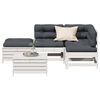 vidaXL 5 Piece Patio Lounge Set with Cushions White Solid Wood Pine