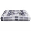 vidaXL Pallet Cushion Grey check 100% polyester 22.8 x 22.8 x 3.9 in