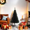 vidaXL Artificial Christmas Tree Black PVC, Steel 4 ft Height