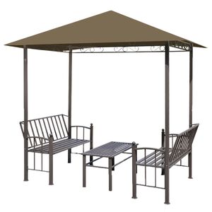 vidaXL Garden Pavilion Taupe Fabric canopy, Steel 0.8x4.9x7.9ft