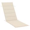 vidaXL Sunlounger With Table Cream, Wood Solid acacia wood, 100% polyester