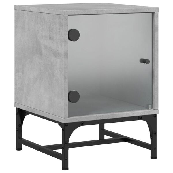 vidaXL Bedside Cabinet Set of 2 Concrete grey