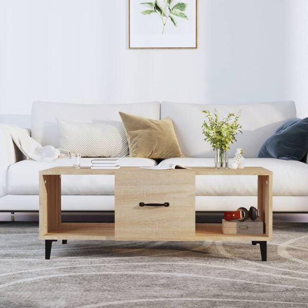 vidaXL Coffee Table Sonoma Oak Engineered Wood 40.2 x 19.7 x 15.7 in