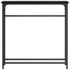 vidaXL Console Table with Shelf Black oak 75 x 19.5 x 75 cm