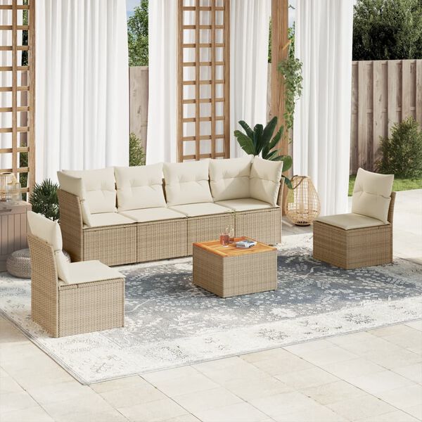 vidaXL Garden Sofa Set Beige