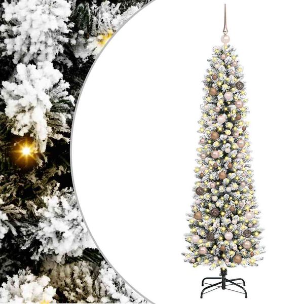 vidaXL Artificial Christmas Tree with 300 LEDs White 82.68 in