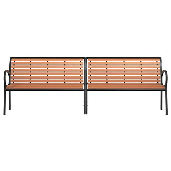 vidaXL Patio Bench Brown 90.9" Wood and Powder-coated Steel