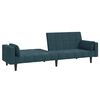 vidaXL Sofa Bed Blue Velvet (100% polyester), wood, plastic 2-seater