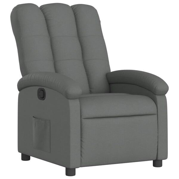 vidaXL Recliner Chair Dark grey Polyester fabric, metal, plywood Large