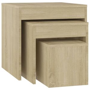vidaXL Nesting Table Set of 3 Sonoma oak Engineered wood 3 sizes
