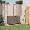vidaXL Garden Storage Box Grey and brown PE rattan 31.5x15.7x18.9 in