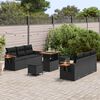 vidaXL Garden Sofa Set 9 pcs Black Poly Rattan and Powder-Coated Steel