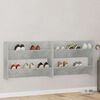 vidaXL Wall Shoe Cabinets 2 pcs Concrete Gray 31.5"x7.1"x23.6" Engineered Wood