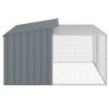 vidaXL Dog House with Run Anthracite 77.6x76.4x43.3" Galvanised Steel