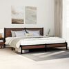 vidaXL Bed Frame Brown Oak Steel, Engineered Wood Full Bed Frame