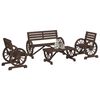 vidaXL Garden Lounge Set Burnt Look Solid Fir Wood Standard Ergonomic